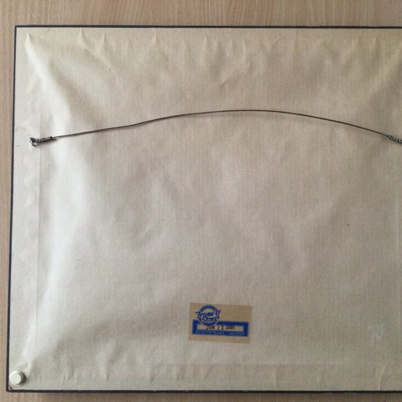 Wood framed painting purple flowers landscape 15" x 13" signed J Peary - Picture 4 of 4